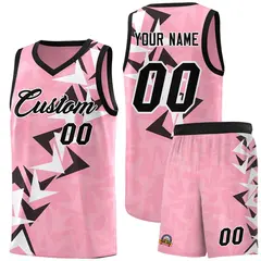 Light Pink Boomerang Pattern Basketball Jersey 1