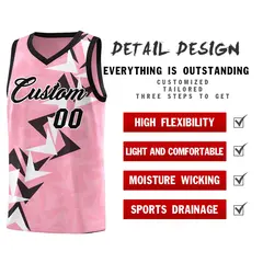 Light Pink Boomerang Pattern Basketball Jersey 2