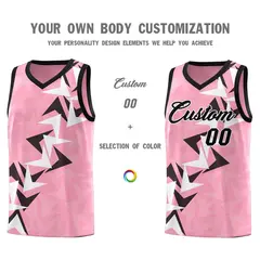 Light Pink Boomerang Pattern Basketball Jersey 3