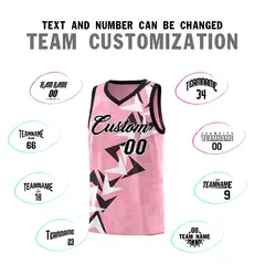 Light Pink Boomerang Pattern Basketball Jersey 4