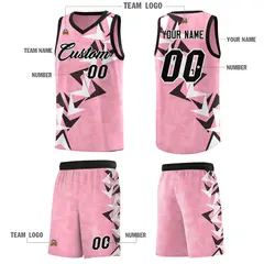 Light Pink Boomerang Pattern Basketball Jersey 5