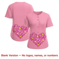 Women's Light Pink Breast Cancer Awareness Pink Ribbon Baseball Jersey 7