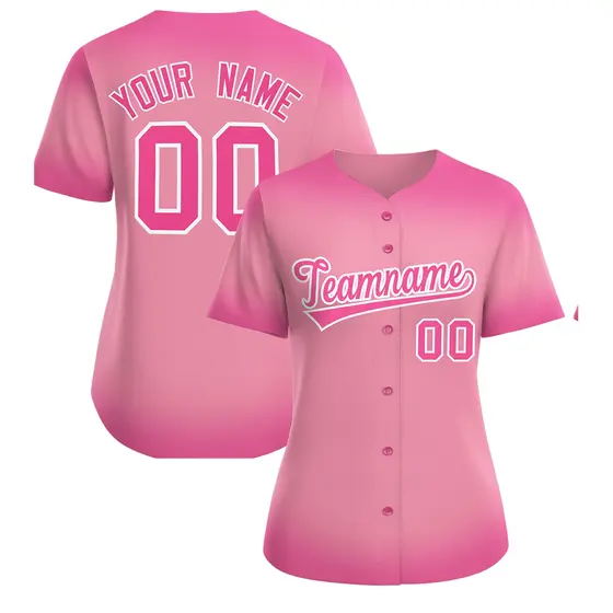 Women's Light Pink Breast Cancer Awareness Pink Ribbon Baseball Jersey