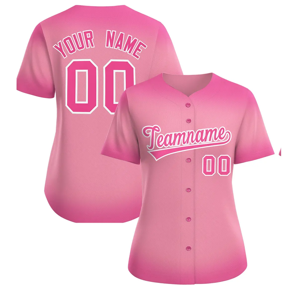 Women's Light Pink Breast Cancer Awareness Pink Ribbon Baseball Jersey