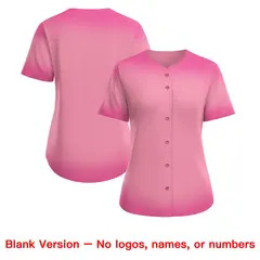Women's Light Pink Breast Cancer Awareness Pink Ribbon Baseball Jersey 7