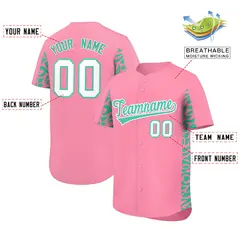 Light Pink Bright Green Leopard Graffiti Side Baseball Jersey 2