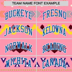 Light Pink Burgundy White Mexican Style Baseball Jersey 3