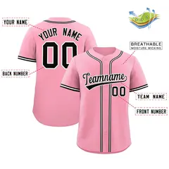 Light Pink Classic Authentic Baseball Jersey 2