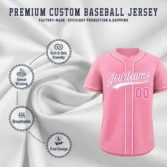 Light Pink Classic Style Baseball Jersey Uniform 3