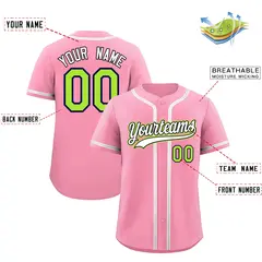 Light Pink Classic Style Baseball Jersey Uniform 2