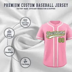 Light Pink Classic Style Baseball Jersey Uniform 3