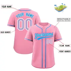 Light Pink Classic Style Baseball Jersey Uniform 2