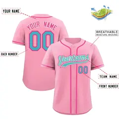 Light Pink Classic Style Lightweight Baseball Jersey 2