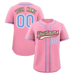 Light Pink Classic Style Lightweight Baseball Jersey 1