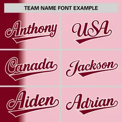 Light Pink Crimson Gradient Pinstripe Baseball Jersey 3