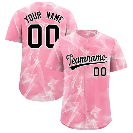 Light Pink Fumes Graffiti Pattern Authentic Baseball Jersey