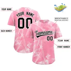 Light Pink Fumes Graffiti Pattern Authentic Baseball Jersey 2