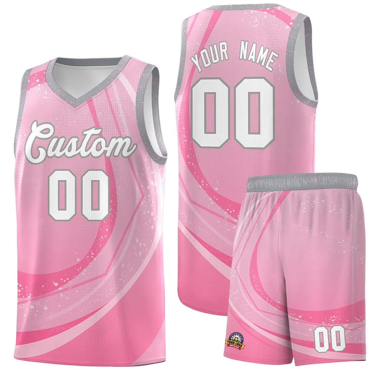 Light Pink Galaxy Graffiti Pattern Basketball Jersey