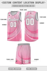 Light Pink Galaxy Graffiti Pattern Basketball Jersey 2