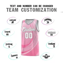Light Pink Galaxy Graffiti Pattern Basketball Jersey 3