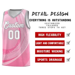 Light Pink Galaxy Graffiti Pattern Basketball Jersey 4