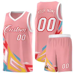 Light Pink Gradient Graffiti Pattern Basketball Jersey 1