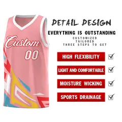 Light Pink Gradient Graffiti Pattern Basketball Jersey 2
