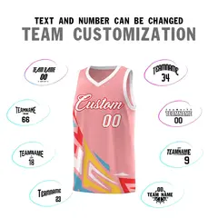 Light Pink Gradient Graffiti Pattern Basketball Jersey 4