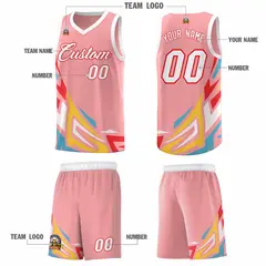 Light Pink Gradient Graffiti Pattern Basketball Jersey 5