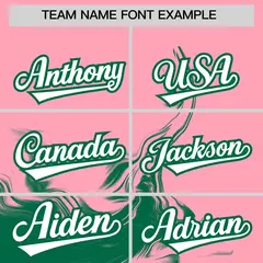 Light Pink Kelly Green Ink Pattern Authentic Baseball Jersey 3