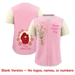 Light Pink Light Khaki Pink Mother's Day Baseball Jersey 7
