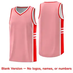 Light Pink Light Red Classic Color Block Basketball Jersey 6