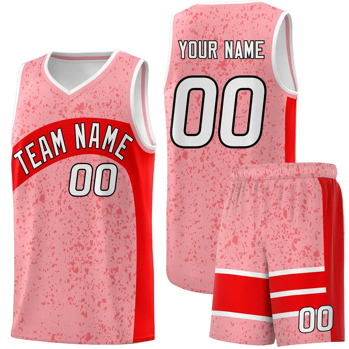 Light Pink Light Red Dot Graffiti Irregular Pattern Basketball Jersey