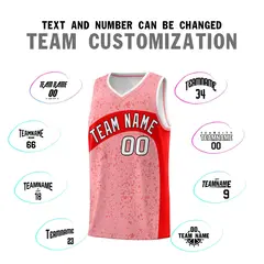 Light Pink Light Red Dot Graffiti Irregular Pattern Basketball Jersey 4