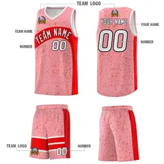 Light Pink Light Red Dot Graffiti Irregular Pattern Basketball Jersey 5