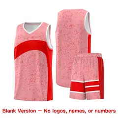 Light Pink Light Red Dot Graffiti Irregular Pattern Basketball Jersey 7