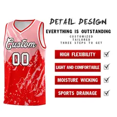 Light Pink Light Red Snow Mountain Beast Pattern Basketball Jersey 2