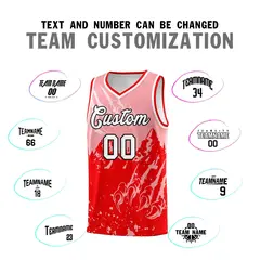 Light Pink Light Red Snow Mountain Beast Pattern Basketball Jersey 4