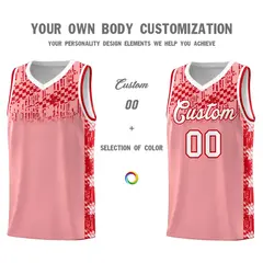 Light Pink Mosaic Stars Basketball Uniform Jersey 3