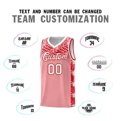 Light Pink Mosaic Stars Basketball Uniform Jersey 4