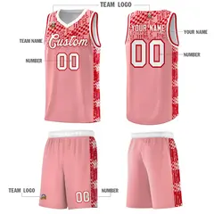 Light Pink Mosaic Stars Basketball Uniform Jersey 5