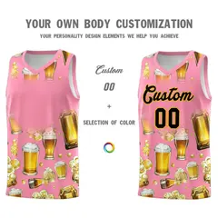 Light Pink National Beer Day Beer Bubble Basketball Jersey 2
