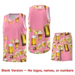 Light Pink National Beer Day Beer Bubble Basketball Jersey 7