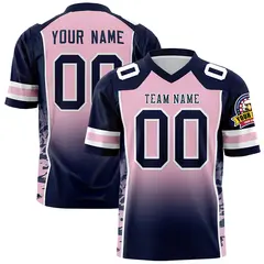 Light Pink Navy Gradient Side Pattern Football Jersey 1