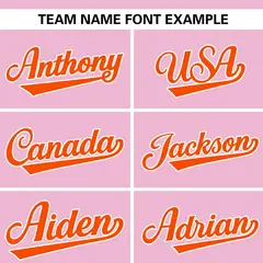 Light Pink Orange Flame Graffiti Authentic Baseball Jersey 3