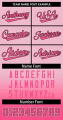 Light Pink Pink-Black Gradient Two-Button Softball Jersey 3
