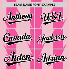 Light Pink Pink Blade Pattern Raglan Baseball Jersey 3
