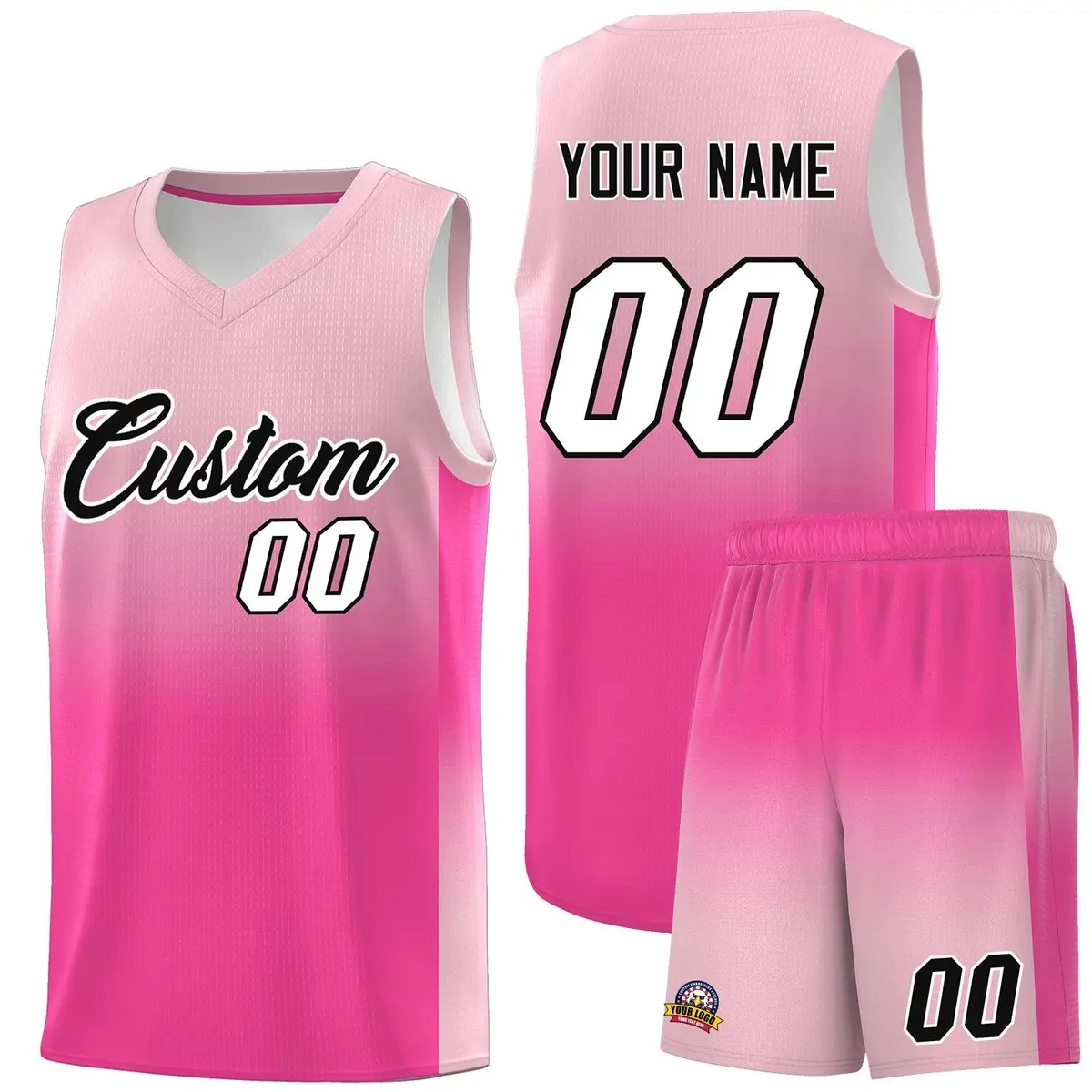Light Pink Pink Gradient Fashion Sets Basketball Jersey