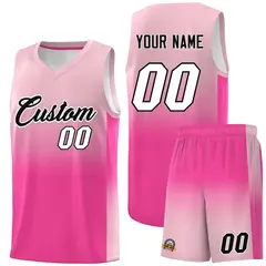 Light Pink Pink Gradient Fashion Sets Basketball Jersey