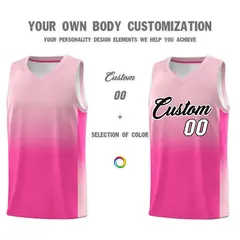 Light Pink Pink Gradient Fashion Sets Basketball Jersey 3